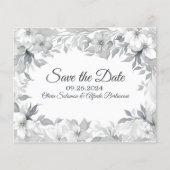 モダン ダスティシルバー エレガント スタイル Save the Date (正面)