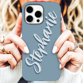 モダン ダスティブルー ミニマルスクリプト 名前 Case-Mate iPhoneケース