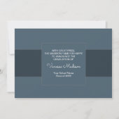 モダン |ダスティーエレガントブルー2写真卒業 案内状 (裏面)
