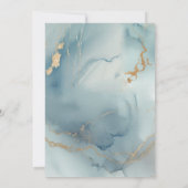 モダン ダスティーブルー エレガント ロマンティック ビーチ ウェディング 招待状 (裏面)