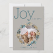 モダン ダスティーブルー ゴールド フォリア 写真フレーム (正面)