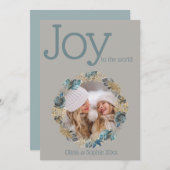 モダン ダスティーブルー ゴールド フォリア 写真フレーム (正面/裏面)