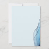 モダン、ダスティーブルー ネイビー セーブザデート (裏面)