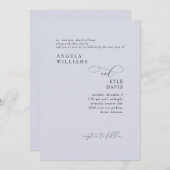 モダン ダスティーブルー 新婦の両親 結婚式招待状 招待状 (正面/裏面)