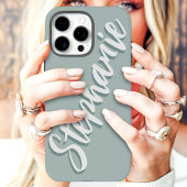 モダン ダスティ セージ ミニマル スクリプト 名前 Case-Mate iPhoneケース