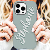 モダン ダスティ セージ ミニマル スクリプト 名前 Case-Mate iPhoneケース