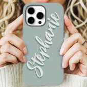 モダン ダスティ セージ ミニマル スクリプト 名前 Case-Mate iPhoneケース
