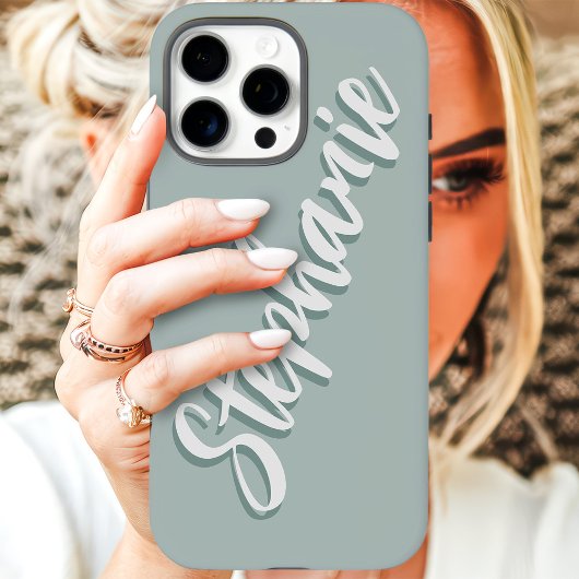 モダン ダスティ セージ ミニマル スクリプト 名前 Case-Mate iPhoneケース