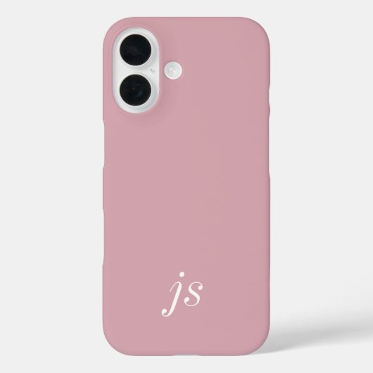 モダン ダスティ ブラッシュ ピンク ホワイト モノグラム 名前 Case-Mate iPhoneケース (裏面)