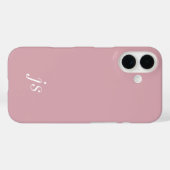 モダン ダスティ ブラッシュ ピンク ホワイト モノグラム 名前 Case-Mate iPhoneケース (裏面 (横))