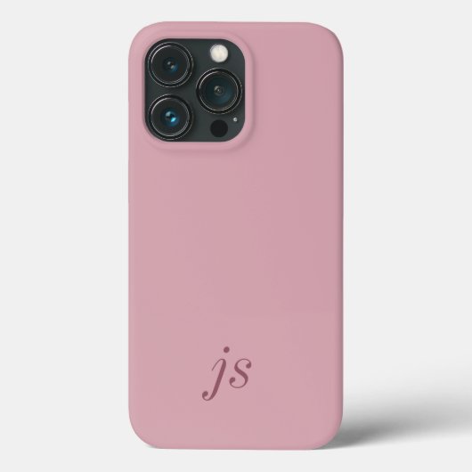 モダン ダスティ ブラッシュ ピンク ホワイト モノグラム 名前 Case-Mate iPhoneケース (裏面)