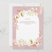 モダン ダスティ ローズ コーラル フラワーフォト サンクスカード サンキューカード (裏面)