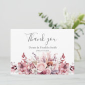 モダン ダスティ ローズ ピンク ウェディング  サンクス サンキューカード (スタンド正面)