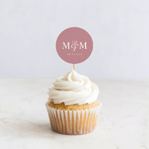 モダン ダスティ ローズ モノグラム ウェディング エンベロープ シール