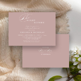 モダン ダスティ ローズ 前夜のリハーサル ディナー 招待状