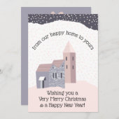 モダン ダスティ ローズ 私たちの家からあなたの家へ シーズンカード (正面/裏面)