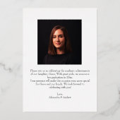 モダン&ダッエレガントク2枚の写真卒業金ゴールド 箔招待状 (裏面)