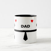 モダン ダッド ネック タイ ブラック & ホワイト ツートーンマグカップ (中央)