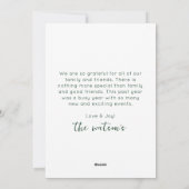 モダン ダークグリーン シンプル スノーマン アウトライン シーズンカード (裏面)