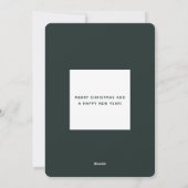 モダン ダークグリーン スクリプト 馬術 馬の写真 シーズンカード (裏面)