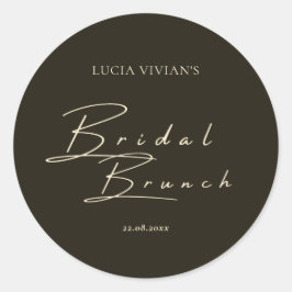 モダン ダークグリーン タイポグラフィー & カリグラフィー ラウンドシール