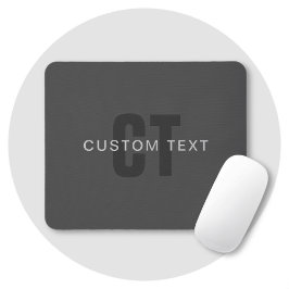 モダン ダークグレー 編集可能 モノグラム デザインテンプレート マウスパッド