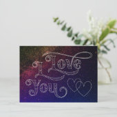 モダン ダークハート エレガント ブルー スペース - 愛してる カード (スタンド正面)