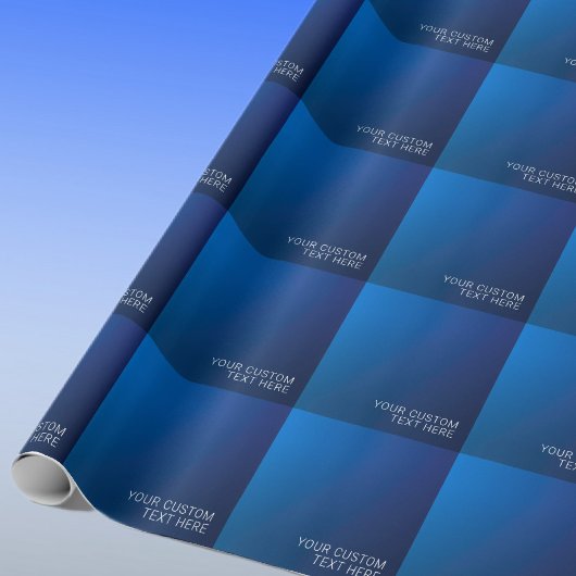 モダン ダークブルー グラデーション & ミニマル 編集可能テキスト ラッピングペーパー