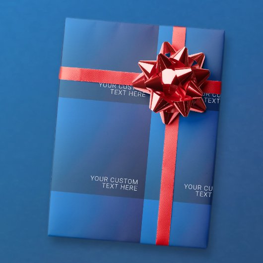 モダン ダークブルー グラデーション & ミニマル 編集可能テキスト ラッピングペーパー