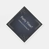 モダン ダークブルー & シルバー 18歳の誕生日ナプキン スタンダードランチョンナプキン (角)