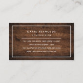 モダン&ダークミニマルウッド – 建築 名刺 (裏面)