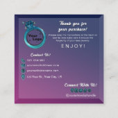 モダン ダーク ピンク ブルー グラデーション ジュエリー ケア ガイド エンクロージャーカード (裏面)