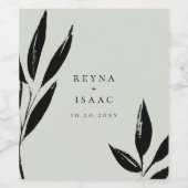 モダン ダーク フォリア パーソナライズド ワインラベル (シングルラベル)