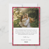 モダン・チェックの新婚初のクリスマス 2枚の写真 シーズンカード (裏面)