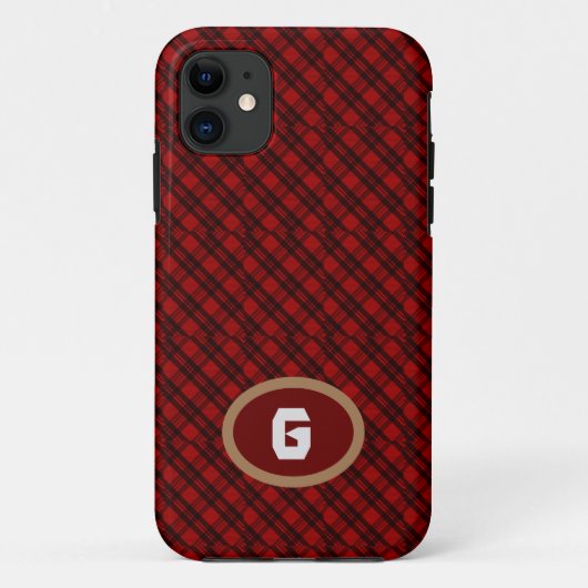 モダン・チェック柄カスタマイズ Case-Mate iPhoneケース (裏面)
