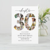 モダン チャプター 30 写真付き30歳の誕生日招待状 招待状 (スタンド正面)