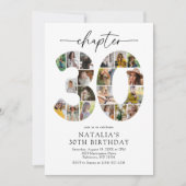 モダン チャプター 30 写真付き30歳の誕生日招待状 招待状 (正面)