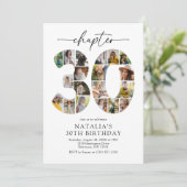 モダン チャプター 30 写真付き30歳の誕生日招待状 招待状 (スタンド正面)