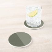 モダン ツートン モスグリーン サンドストーン コースター (側面)