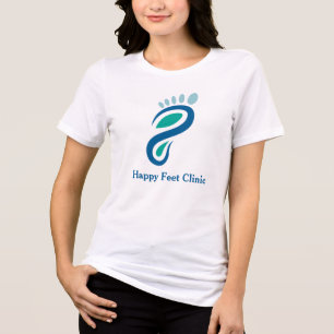 モダン・ティールブルーの足病学フットケアロゴビジネス トライブレンドTシャツ