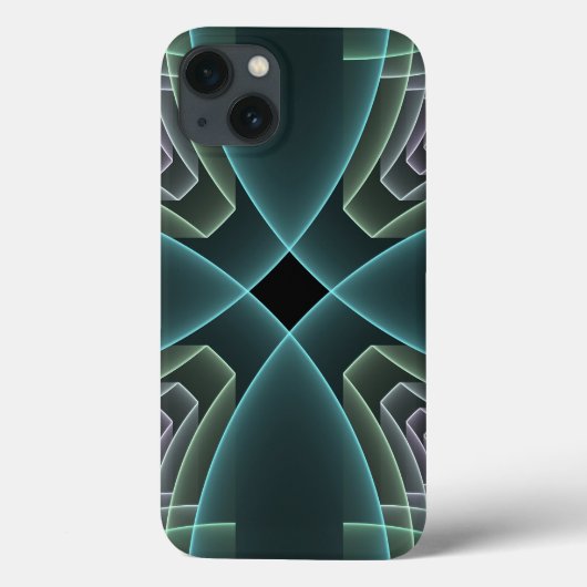 モダン・ティール幾何学フラクタルアートグラフィック Case-Mate iPhoneケース (裏面)
