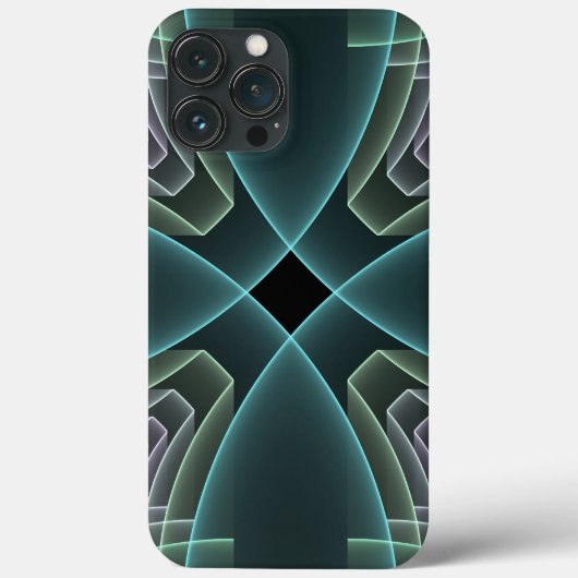 モダン・ティール幾何学フラクタルアートグラフィック Case-Mate iPhoneケース (裏面)