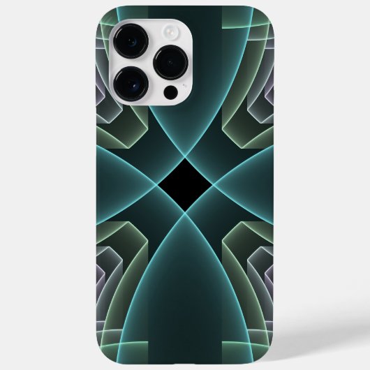 モダン・ティール幾何学フラクタルアートグラフィック Case-Mate iPhoneケース (裏面)