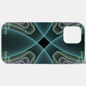 モダン・ティール幾何学フラクタルアートグラフィック Case-Mate iPhoneケース (裏面 (横))