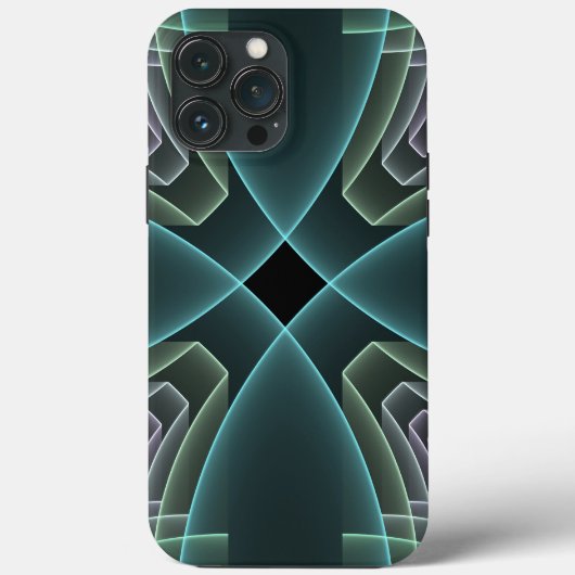 モダン・ティール幾何学フラクタルアートグラフィック Case-Mate iPhoneケース (裏面)