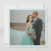 モダン・ティール抽象的ミニマリスト結婚式 セーブザデート (裏面)