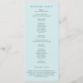 モダン・ティール抽象的ミニマリスト結婚式 プログラム (裏面)