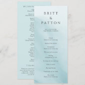 モダン・ティール抽象的ミニマリスト結婚式 プログラム (正面/裏面)