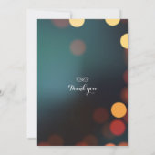 モダン ティール ゴールド スパークル ボケ ライト ブライダル シャワー 招待状 (裏面)