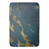 モダン ティール ゴールド マーブル バスマット (正面縦)